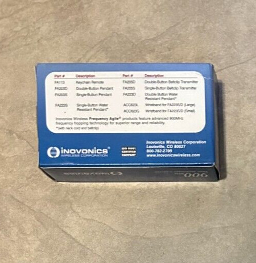 Inovonics FA205D Double-Button Belt Clip Transmitter NEW in Box