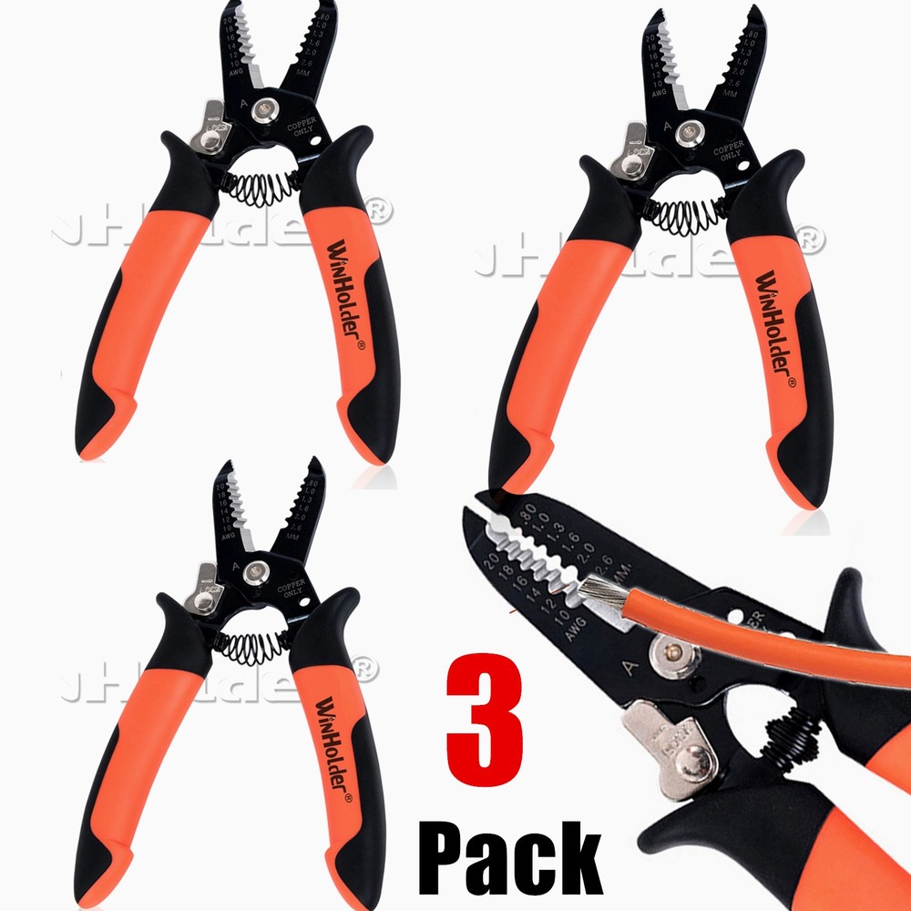3Pack Crimping tool Multi-Tool Wire Stripper-Cutter-Crimper AWG20-10 0.8-2.6mm²