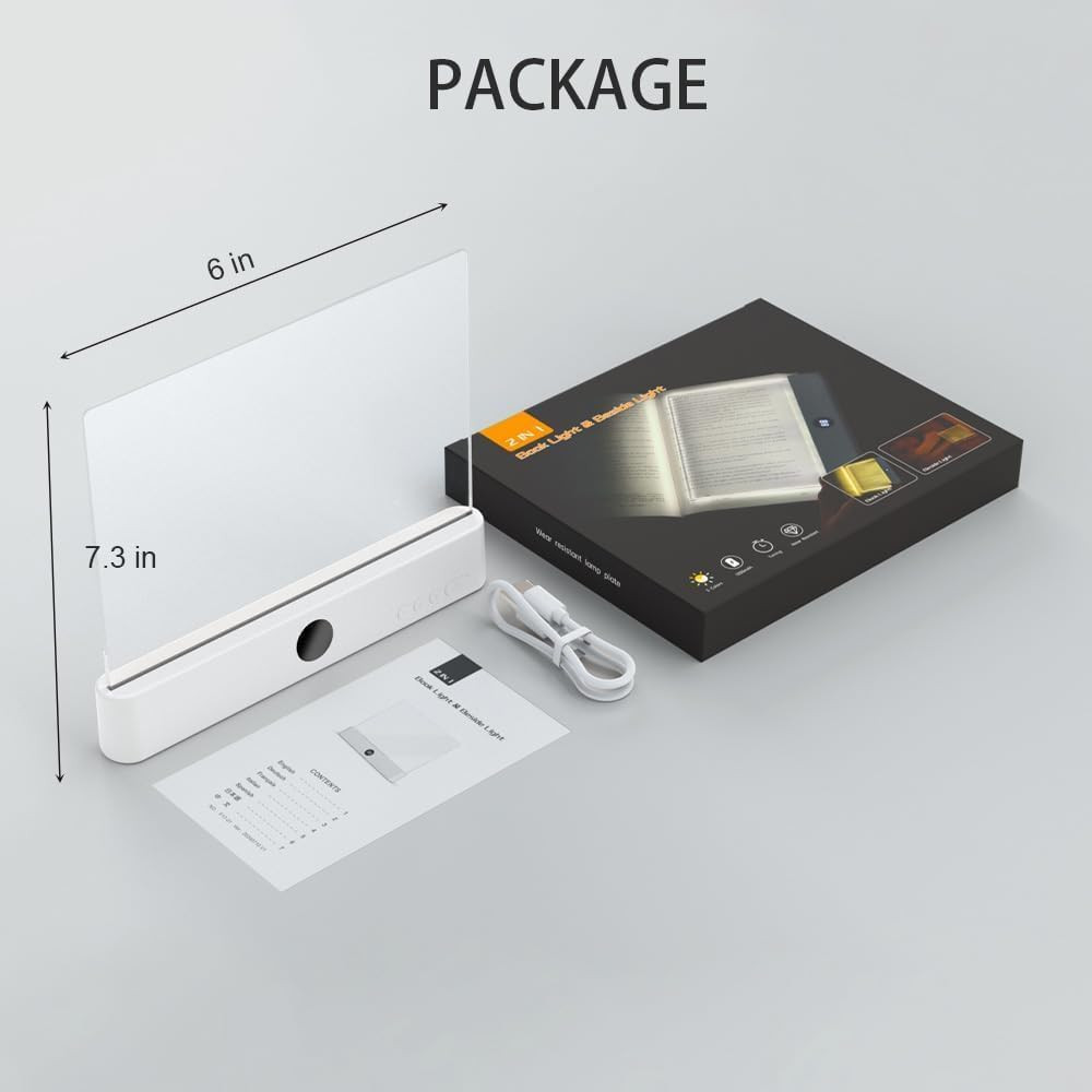 Adjustable 3-Color LED Book Light with Timer & Memory Function - Black