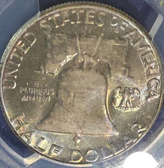1956 Franklin Half Dollar PCGS MS65FBL Toned Gem Quality