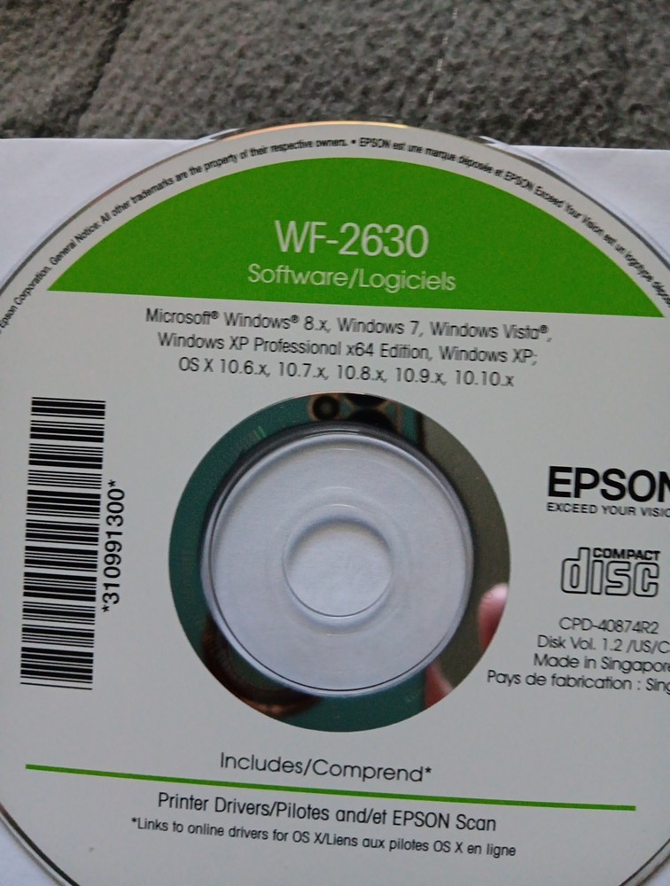 Epson Disk For Windows 8 & 7