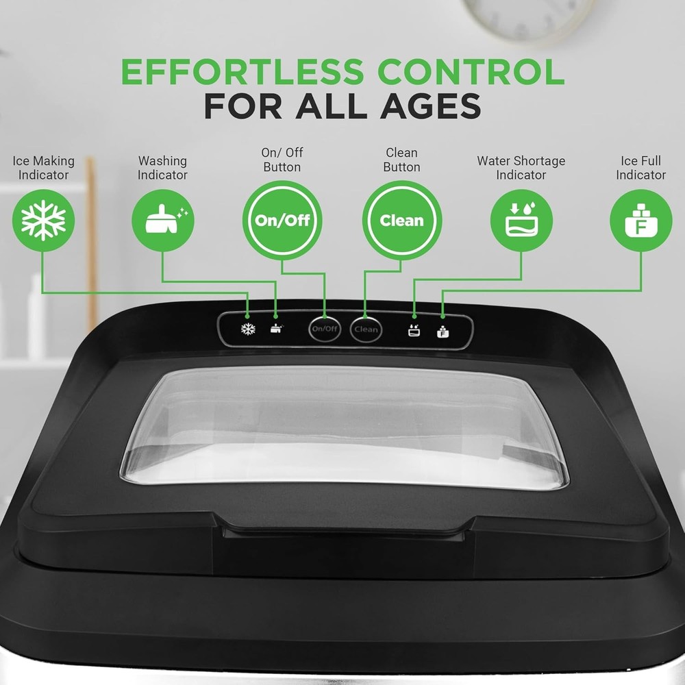 NutriChef NCICNUG.5 Countertop Ice Maker Machine (Open Box)