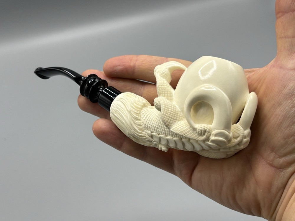 Eagle Claw Pipe block Meerschaum New Handmade W Case#64