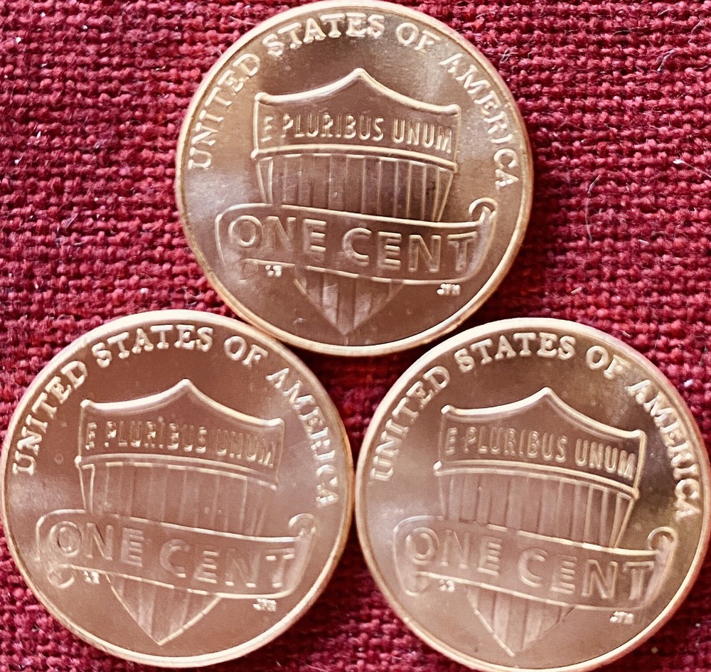 2017-D BU Lincoln Shield Cent - Lot Of Three