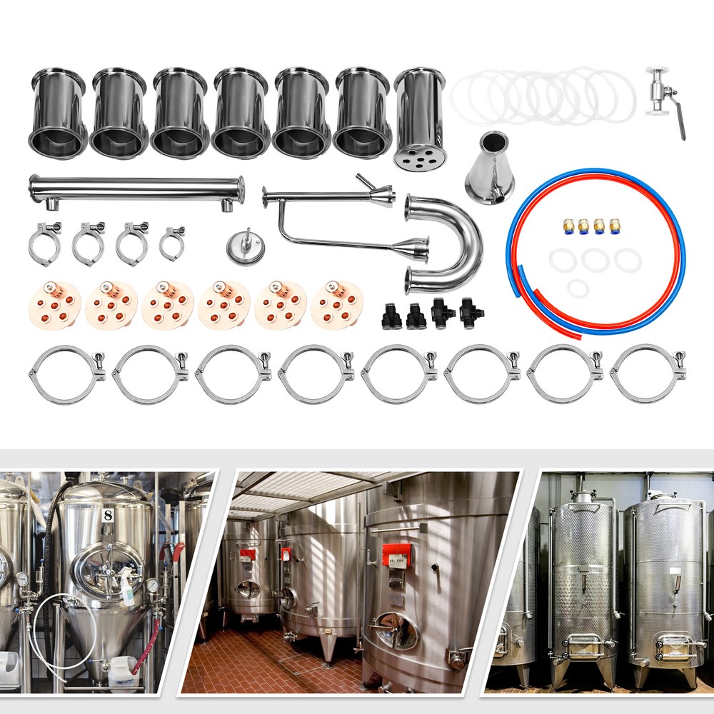 4" Inch Stainless Moonshine Still Reflux Column With Copper Bubble Plate 6 Layer