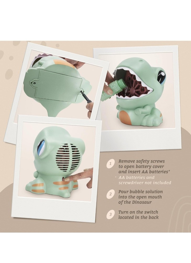 Dinosaur Bubble Blower with 2 Bubble Solutions - Ultimate Outdoor Fun for Kids