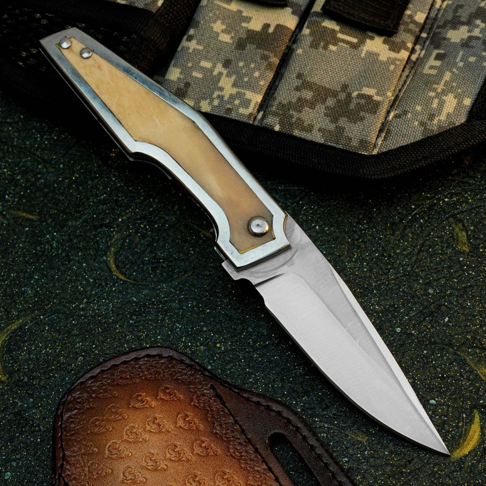 Handmade Folding Knife Sharp Blade EDC Hunting Pocket Tool Gift Anniversary USA