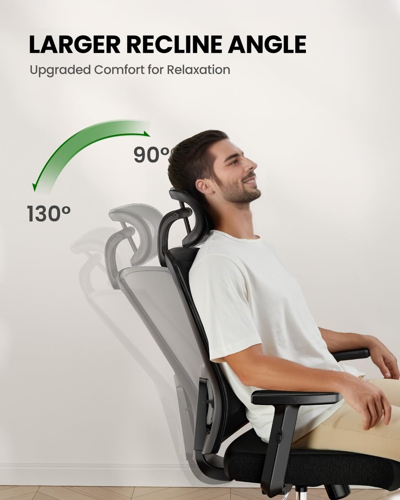 Ergonomic Office Chair Gaming with Lumbar Support 2D Headrest Adjustable