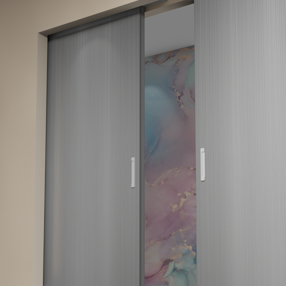 2 Finger Pull Flush Self-Stick on Handle Bypass Sliding pocket Doors Adhesive