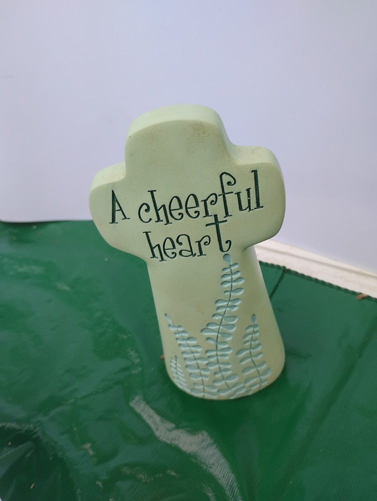 Angelstar Scripture Cross "A Cheerful Heart"