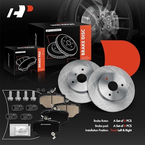 11.06 in (279.8 mm) Front Solid Disc Brake Rotors + Ceramic Pads Kit