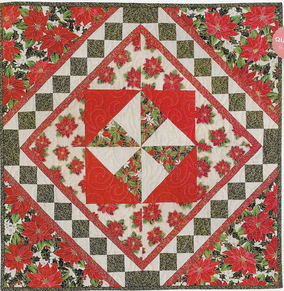 Poinsettia Trail Table or Wall Quilt quilting pattern instructions