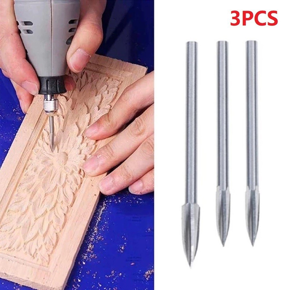 Accessories Wood Carving Tool Drill Bit 3PCS Drill Bit Set Grinding Tool