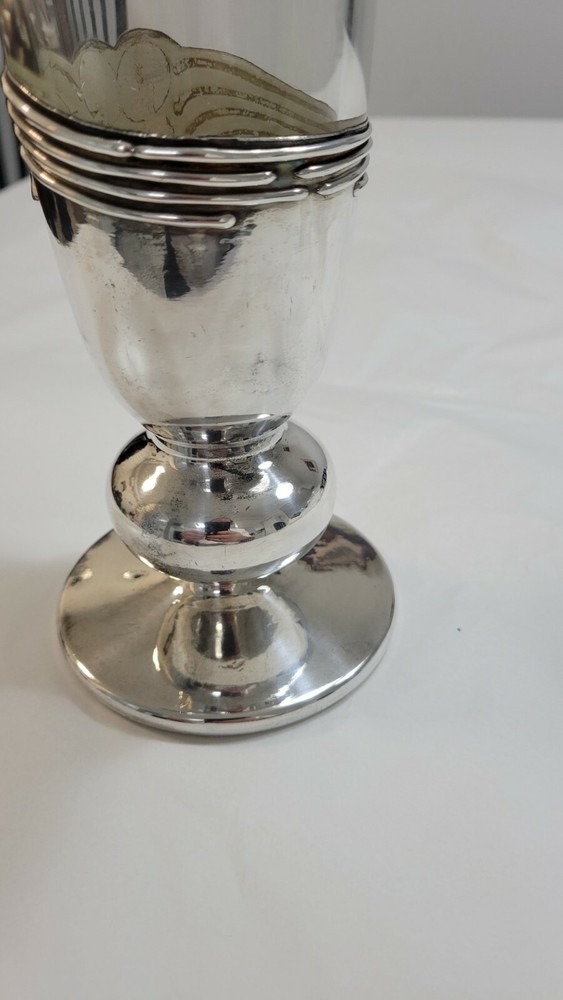 STERLING SILVER AND GLASS VASE DOMAR