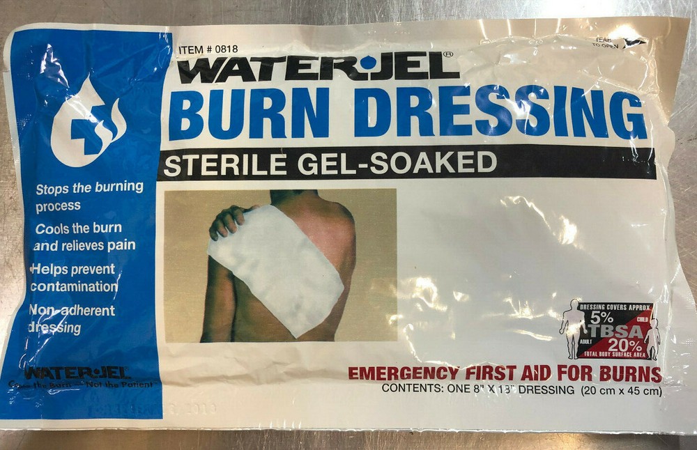 WATER JEL Burn Dressing - Single Packets - Multiple Sizes! - Open Box - Expired