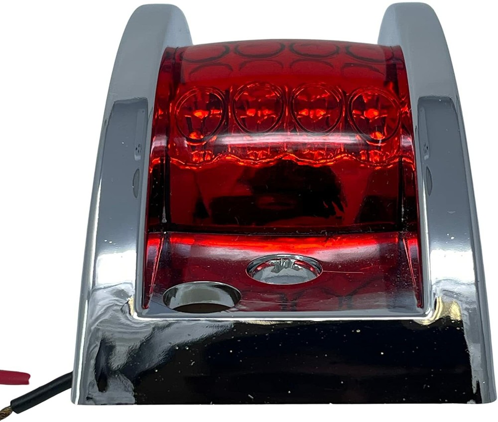 Rectangular 4-4/5inch Armored-Style Clearance Side Marker Light 12 LED Chrome