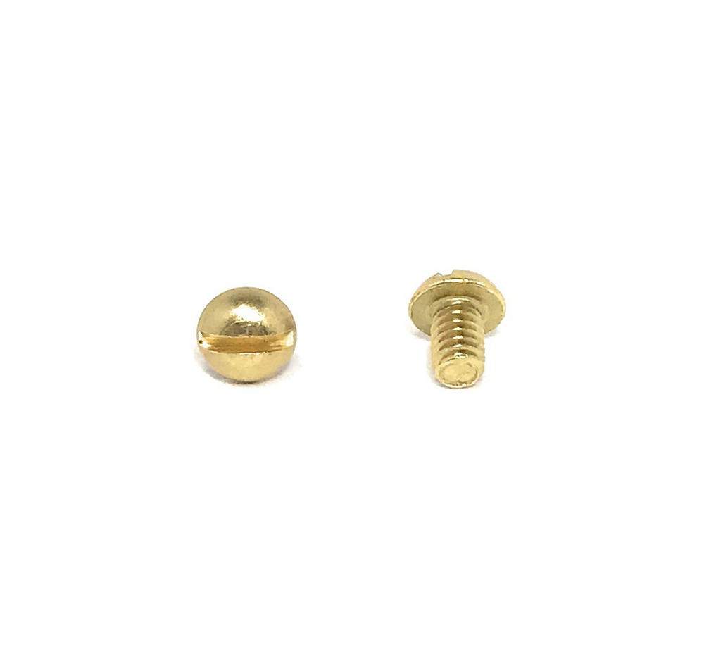 (100) 8-32x1/4 Brass Slotted Round Head Machine Screws #8-32 - Solid Brass