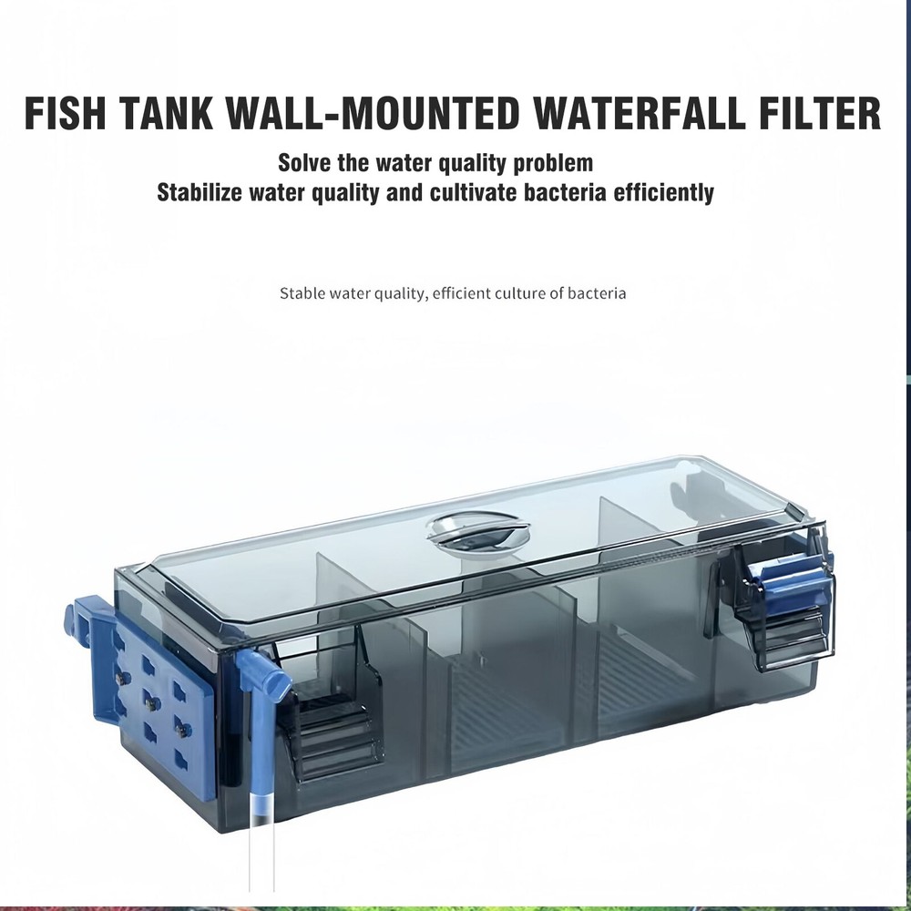 Aquarium Fish Tank Filter with Waterfall Oxygenation Suitable Multi Layer Filter