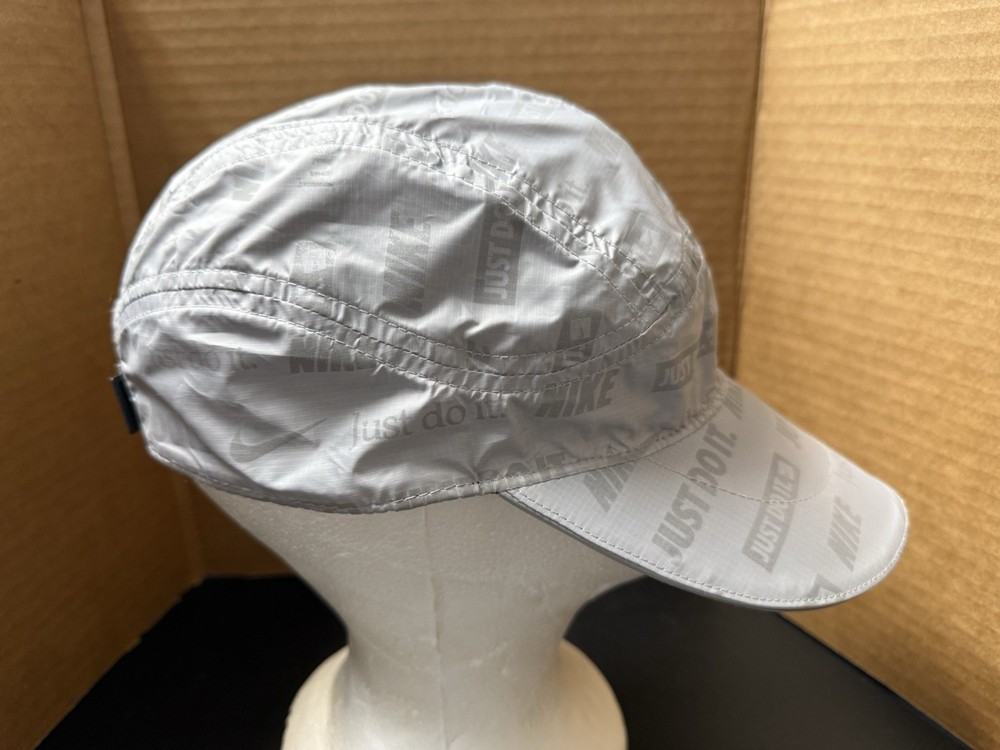 Nike Tailwind Ghost Flash Hat Gray Strapback Running Cap All Over Print