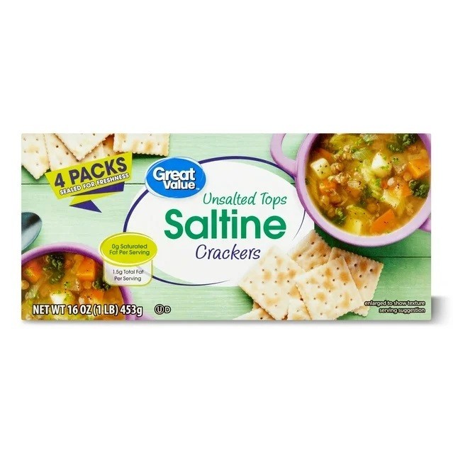 (6 Pack) Unsalted Tops Saltine Crackers, 16 Oz