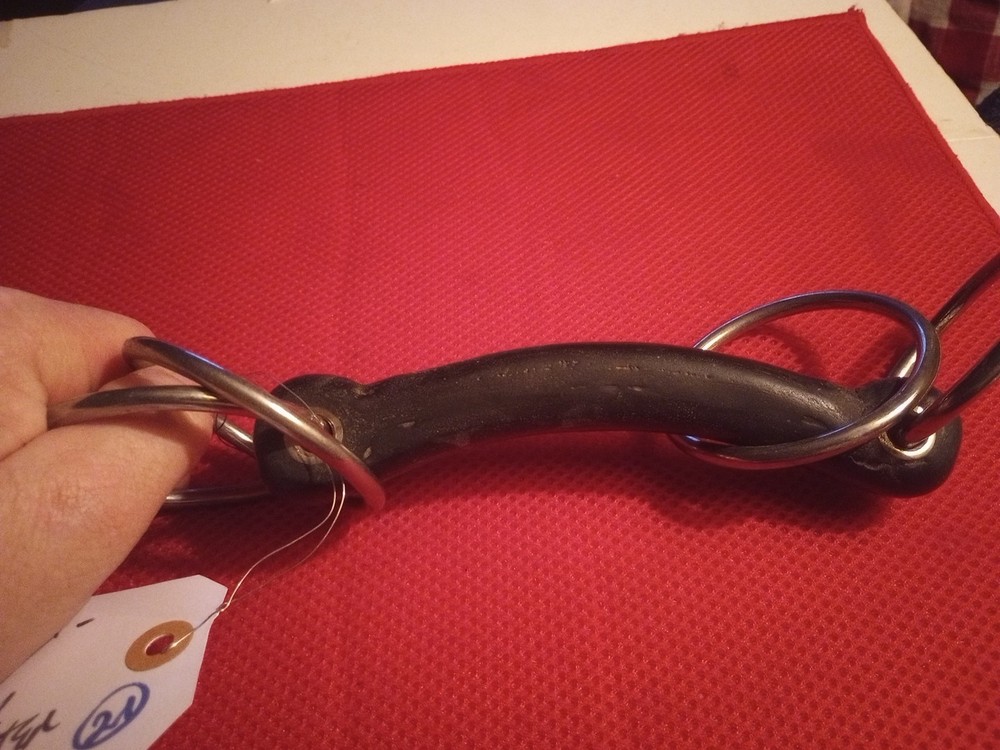 6" Mullen 3/4 Shank Solid / Hard Plastic Double Ring Bit Horse Equine