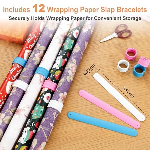 Gift Wrapping Paper Organizer Storage, Rolling Gift Wrap Storage Stand, White