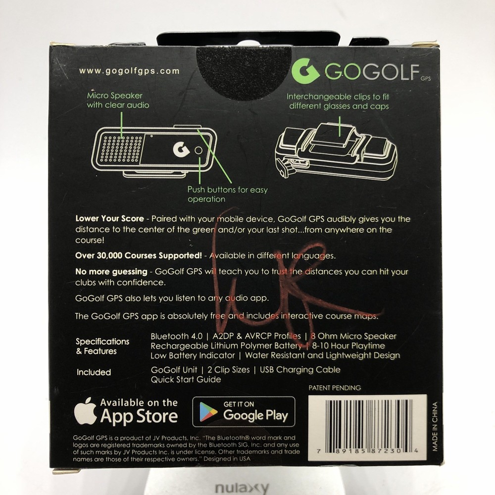 Go Golf Bluetooth Wearable Audio Golf GPS - NIB