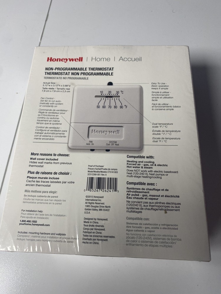 Honeywell Home Accueil Non Programmable.