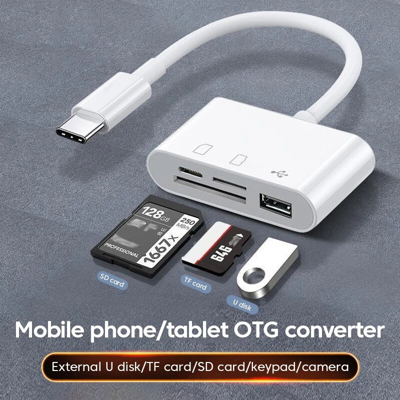 TF/SD Card Adapter Camera Reader Android Type-c For iPhone 17/16/15 Pro Max iPad