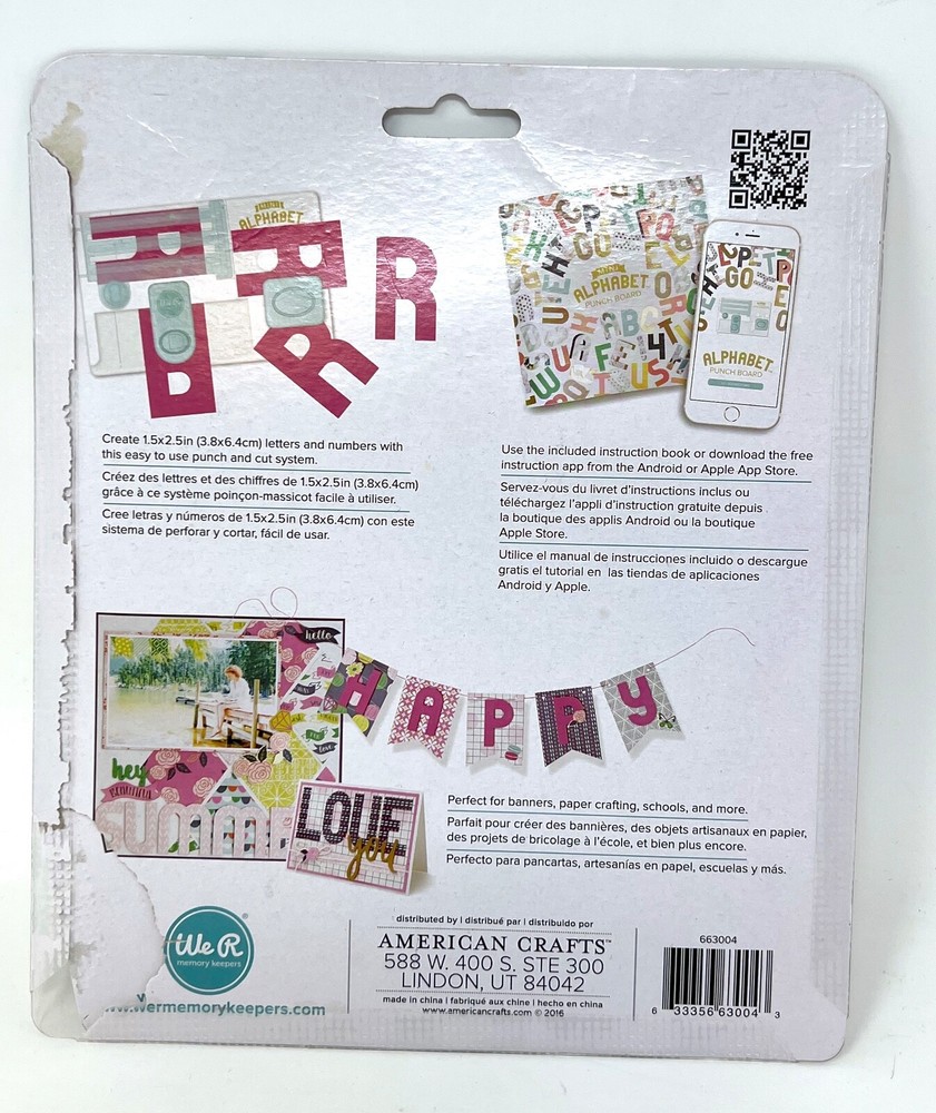 We R Memory Keepers Mini Alphabet Punch Board