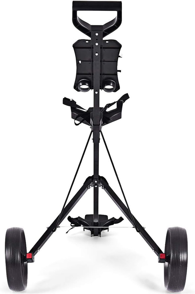 Golf Push Pull Cart, Lightweight Foldable 2 Wheels Push Pull Golf Cart Trolley,