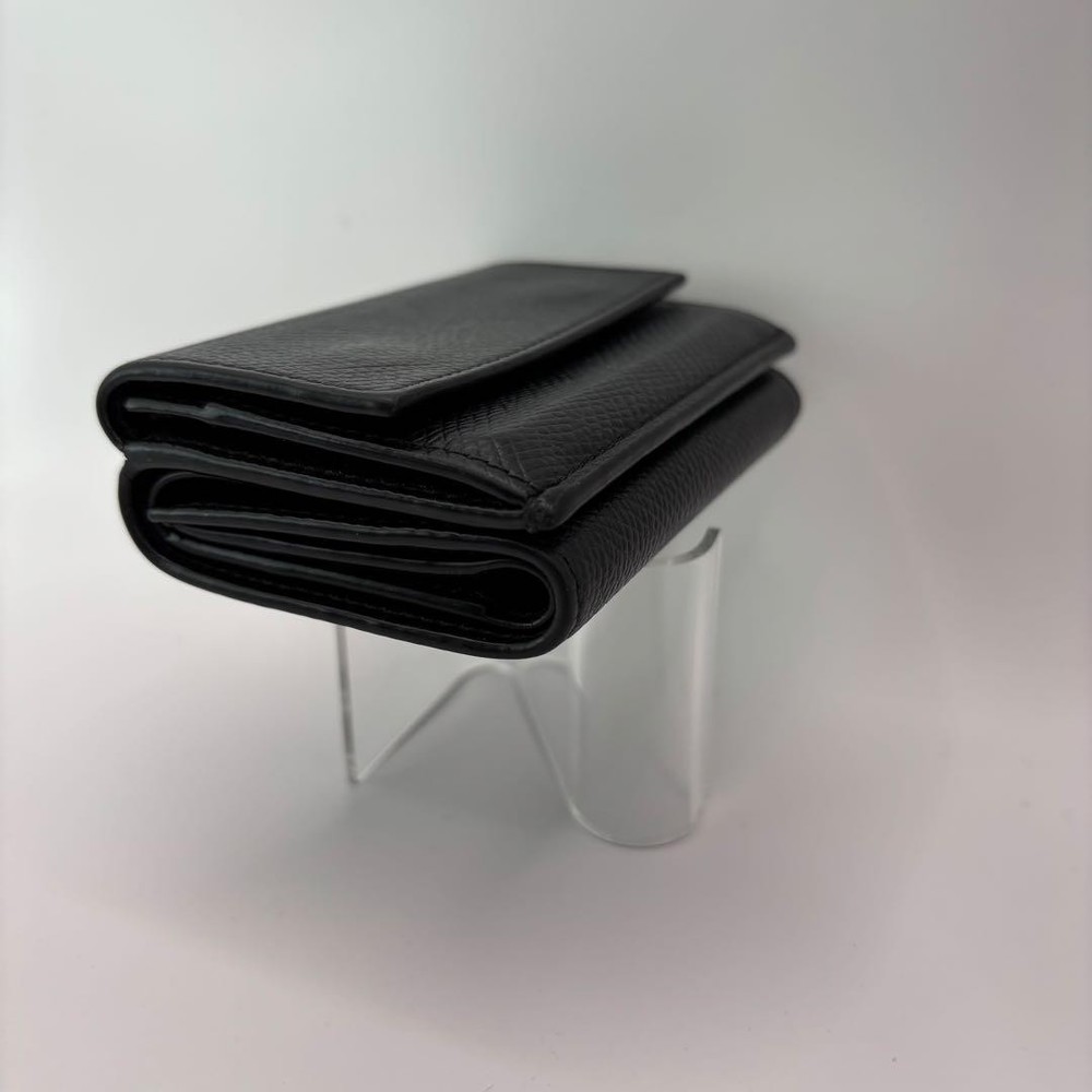 CELINE Tri Fold Wallet Folded Compact Wallet Black From Japan