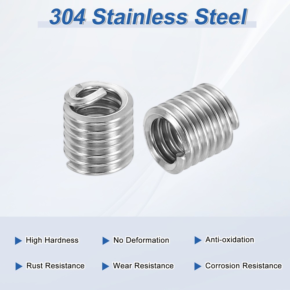 20pcs Wire Thread Inserts 6#-32 UNC 2D 7mm Helical Threaded Sleeve