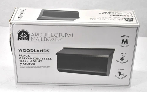 Architectural Mailboxes Woodlands- Black galvanized steel wall-mount