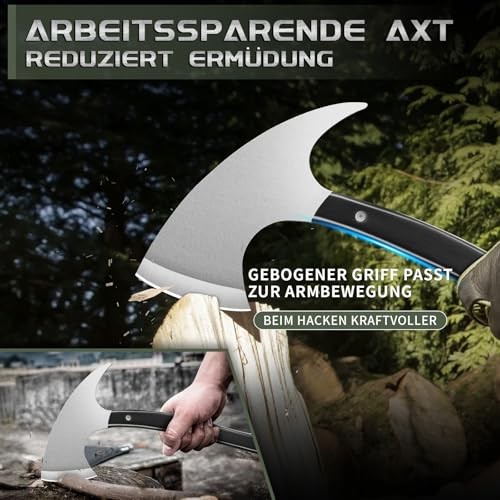 Tactical Axe, Camping Survival Hatchet, Full Tang Tomahawk with Sheath,