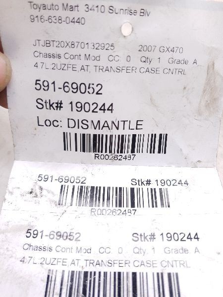 03-09 LEXUS GX470 TRANSFER CASE CONTROL MODULE ECM ASSEMBLY