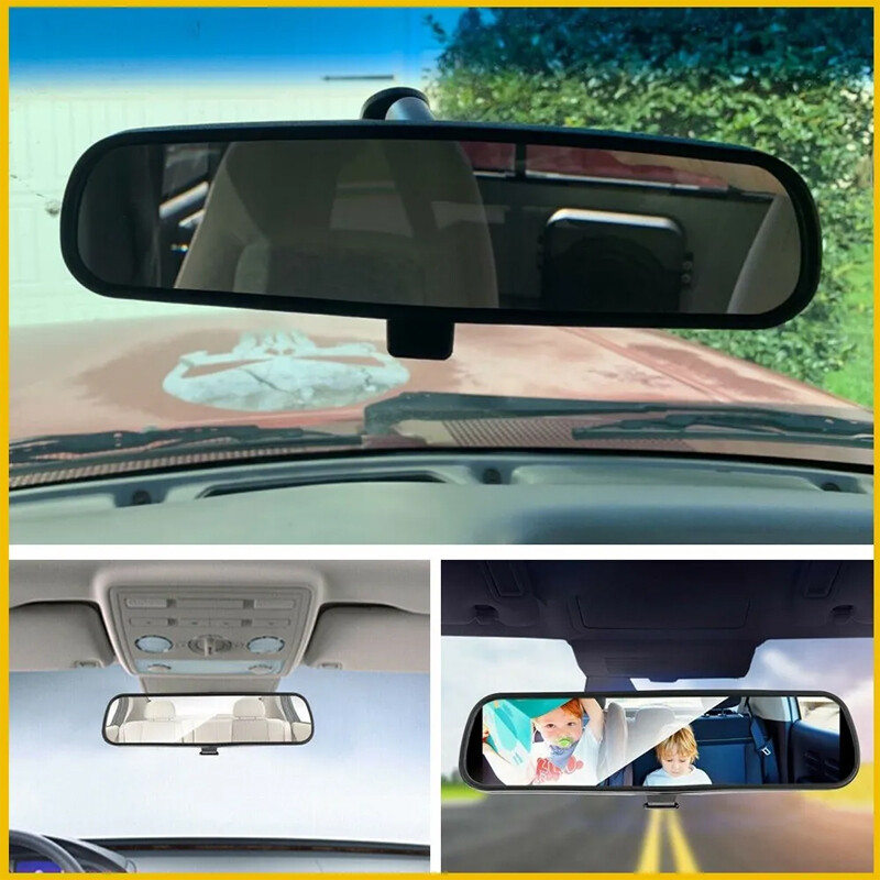 Universal Inner Inside Interior 10 Inch Rearview Rear View Mirror w/Adhesive Kit