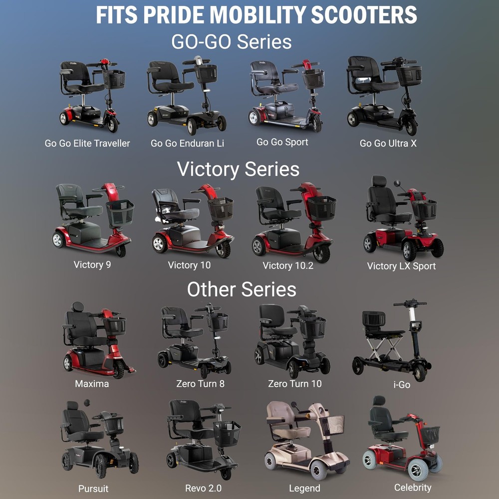 Pride Mobility Scooter Replacement Key Set Compatible with Go-Go 1 Set, Black