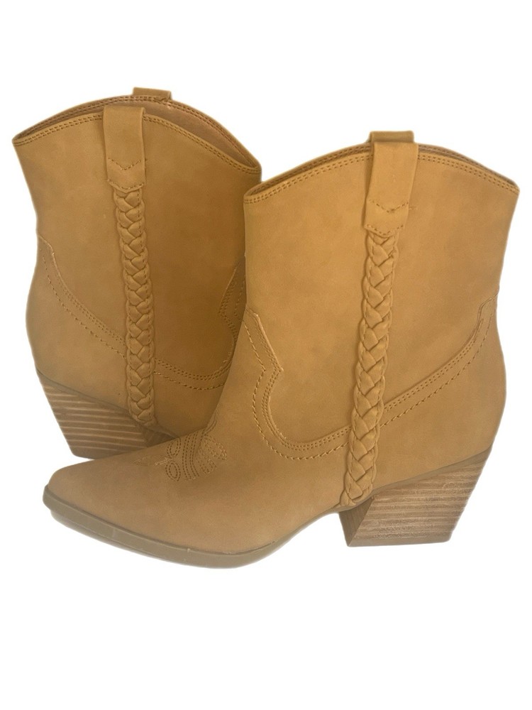 Dolce Vita Boots Womens Size 7 Koolson Ankle Booties Heels Brown Leather Pull On