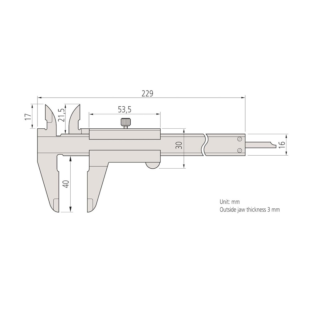 Metric Vernier Caliper, 0-150mm Range, 0.05mm Resolution