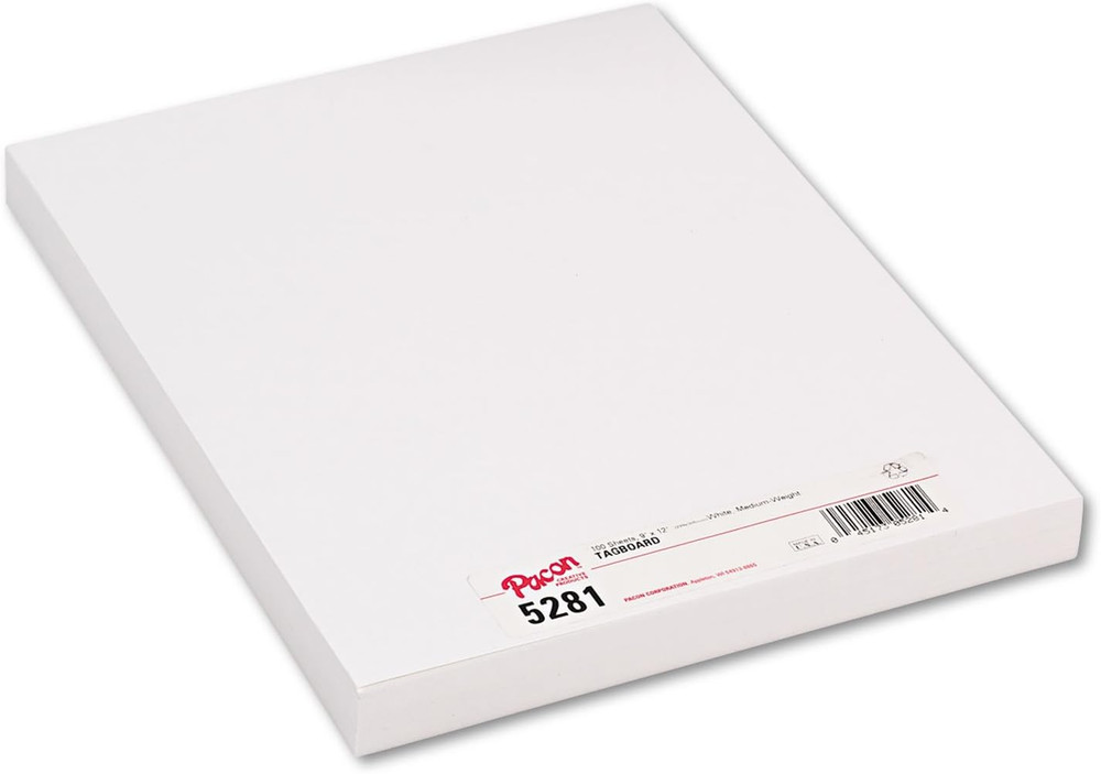 Tagboard Sheets 12x9 White Cardstock 100 Pack