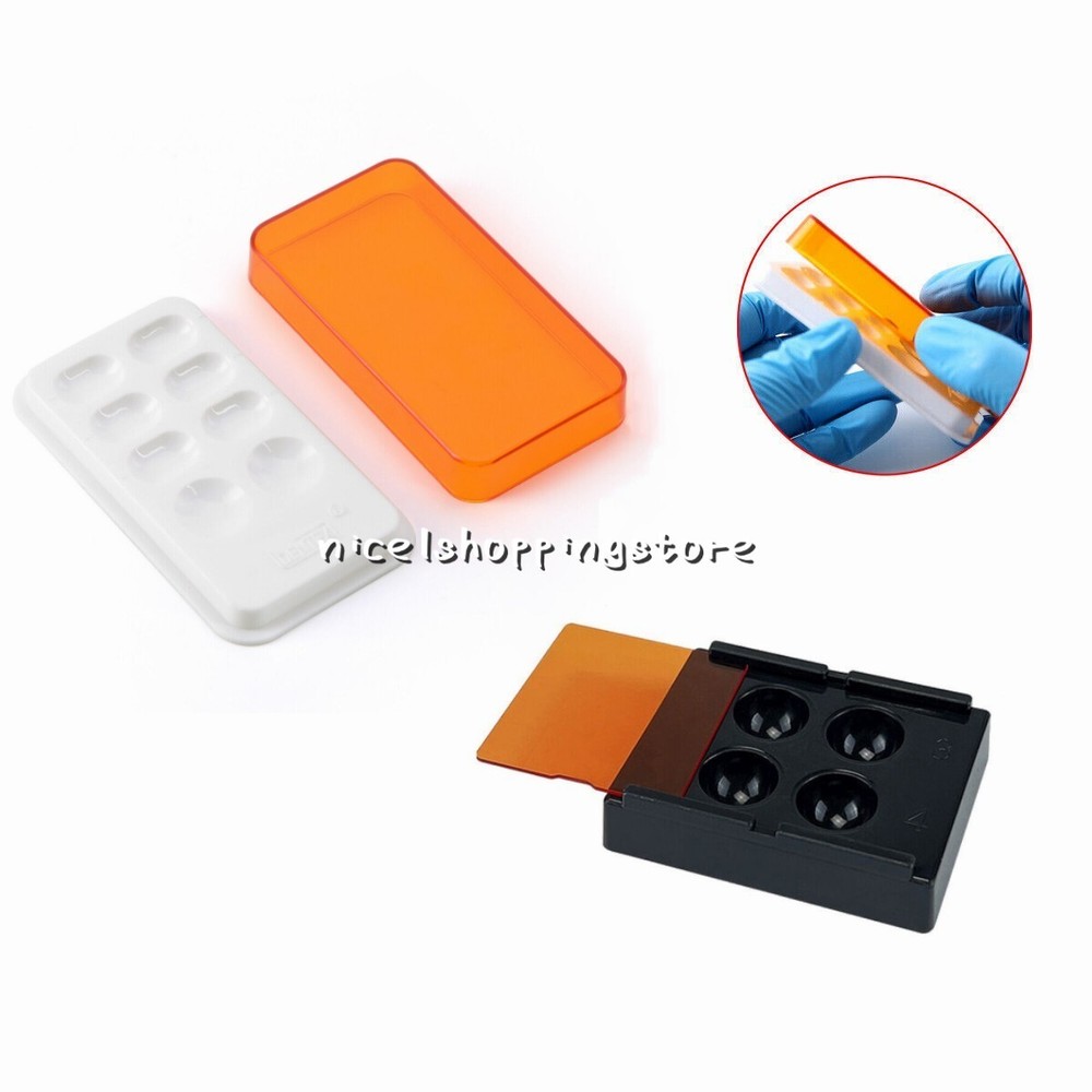 Dental Veneer Storage Box Teeth Patch Shading Light Organizer Tooth Case 4/8Hole