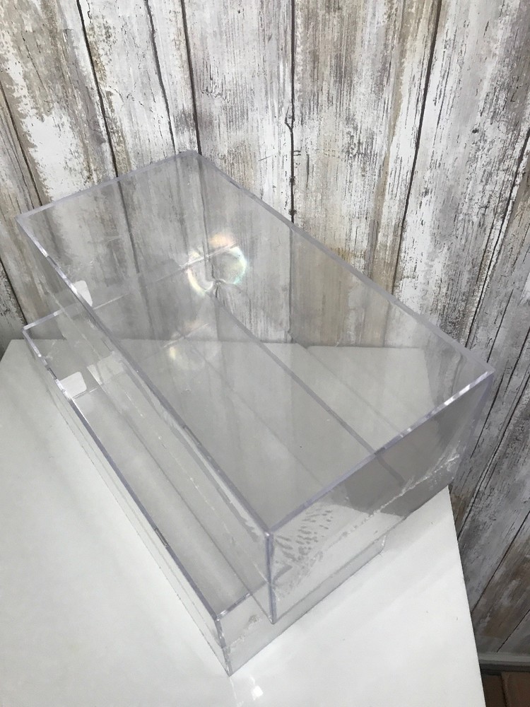 2 Container Store Plastic Clear Race Car Holder Box Racecar Display Cube Boxes