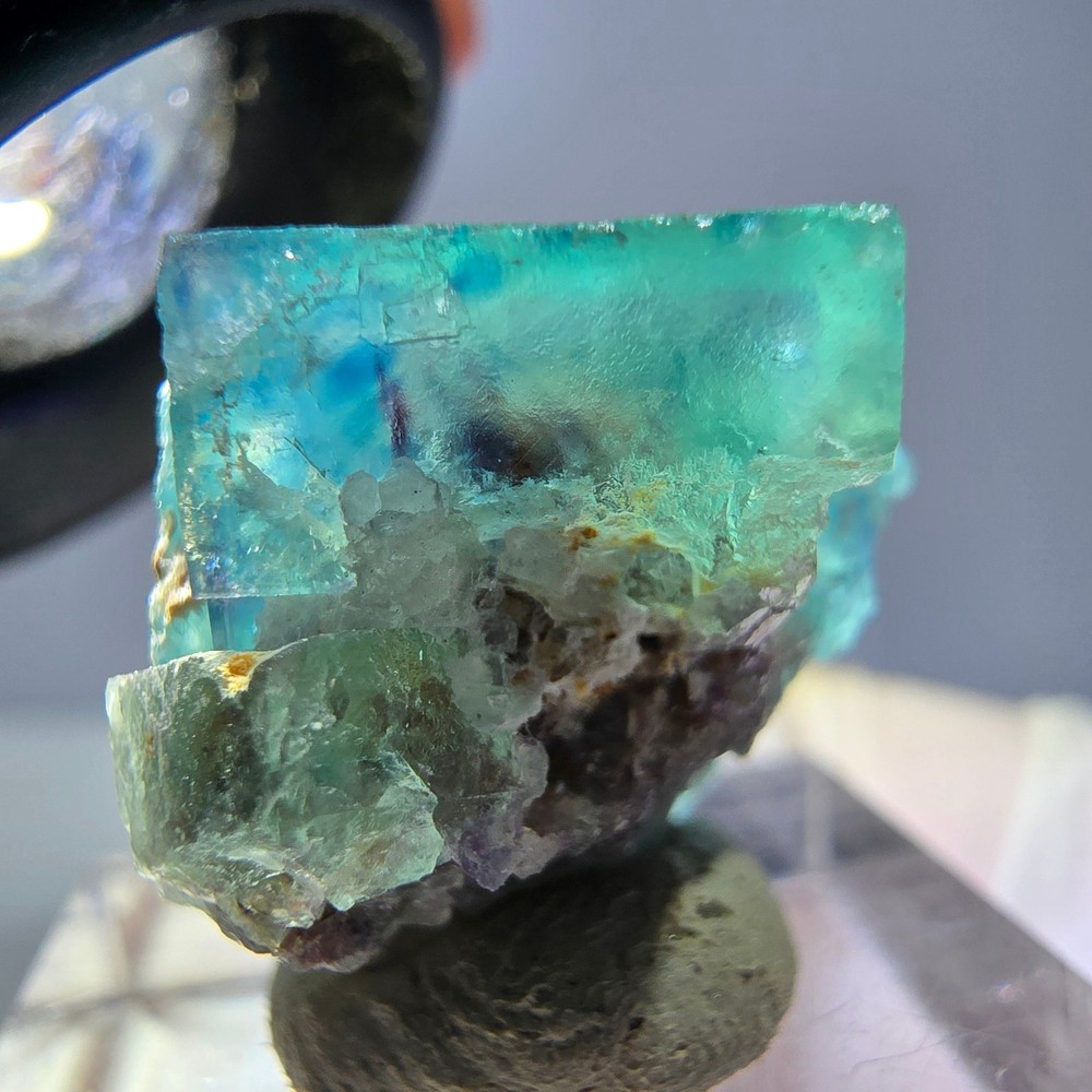 Phantom Fluorite Cube Specimen, parquetted green Okorusu, Namibia 22*20*20mm