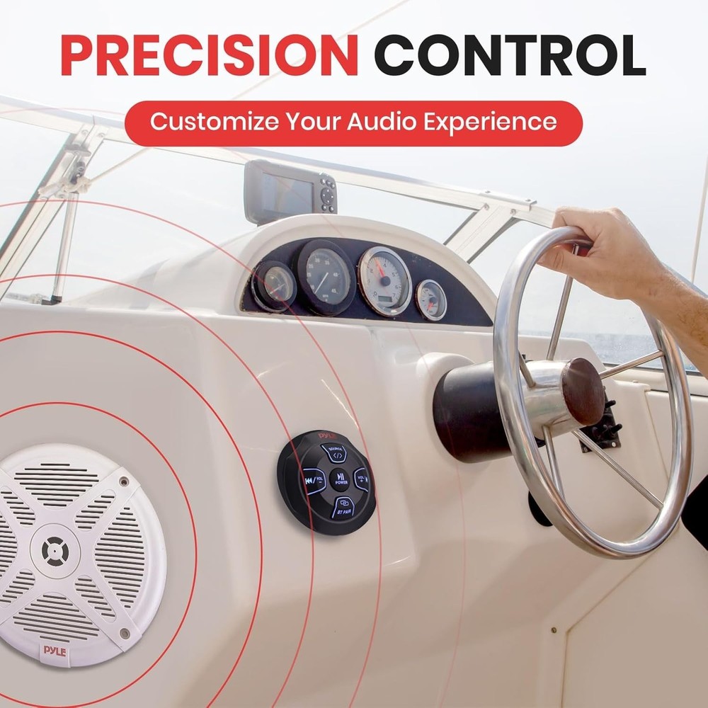 Pyle 6.5" Marine Bluetooth Receiver Speaker Kit - Waterproof (White)