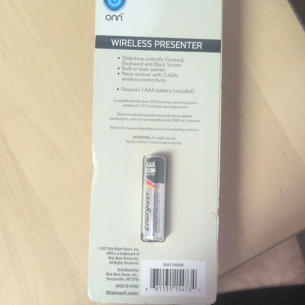 ONN Wireless Laser Pointer Presenter