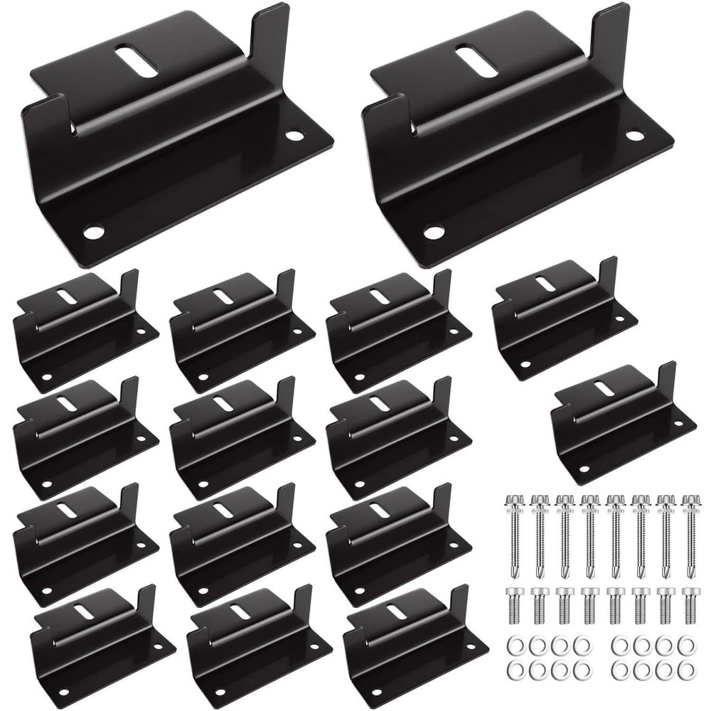 16PCS Solar Panel Mounting Brackets Black Solar Panel z Brackets Lightweight ...