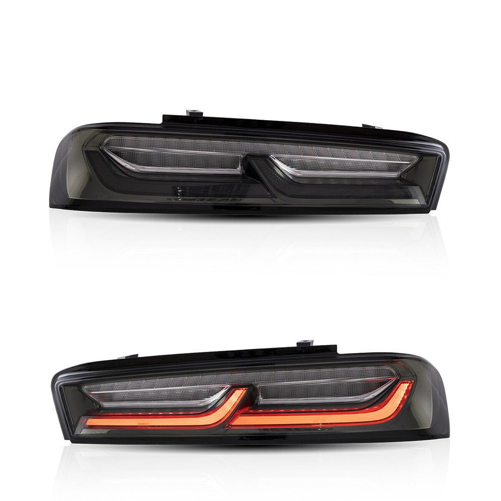 Pair LED Smoked Tail Lights For Chevy Camaro 2016-2018 w/Sequential Singal