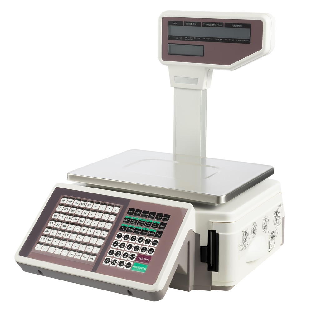 New Commercial Digital Price Computing Scale 66Lbs with Label Barcode Printer