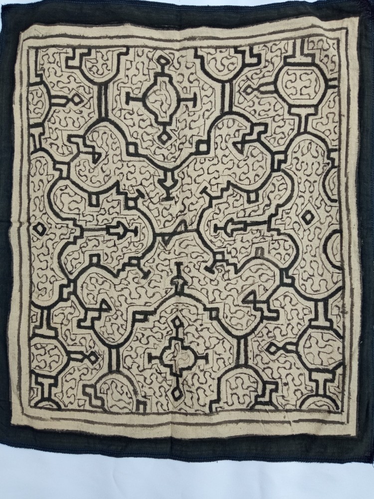 Shipibo Native Painted Kene design Cloth 16"x19"